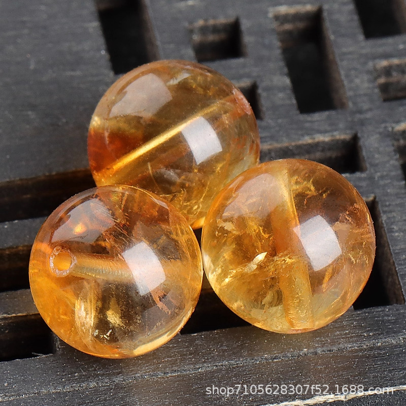 7A Natural Yellow Tower Crystal Loose Beads for Wealth, Single Crystal DIY Beads Manufacturer Wholesale