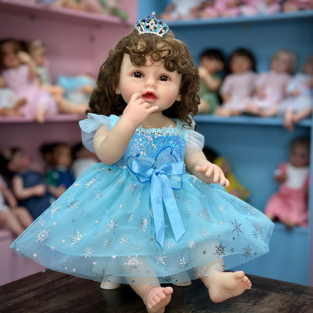 Falda azul de 22 pulgadas con trasplante artificial de cabello en todo el cuerpo de Goma