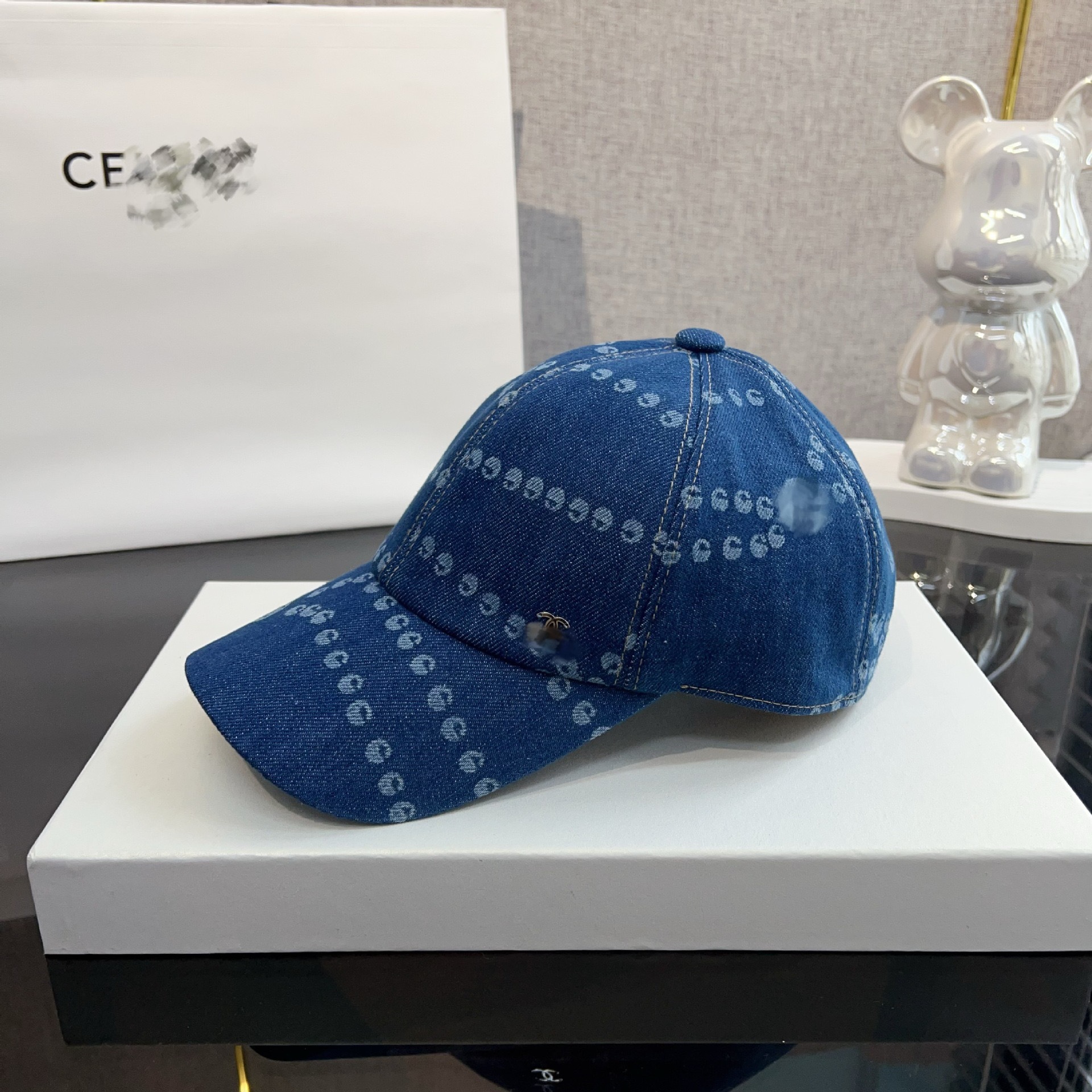 细节拉满市场赛高版本！25春夏新款丹宁牛仔链条印花渔夫帽棒球帽