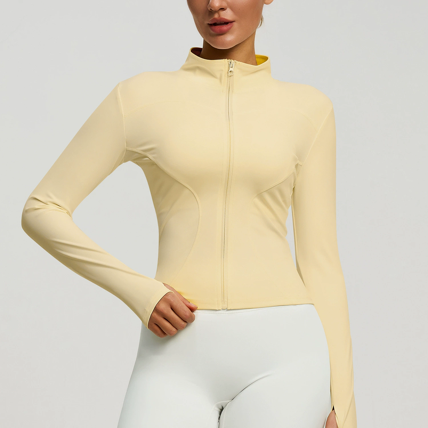 Women’s Sports Jacket — Breathable Slim-Fit Yoga & Running Jacket, European Style, Sizes S–XXXL