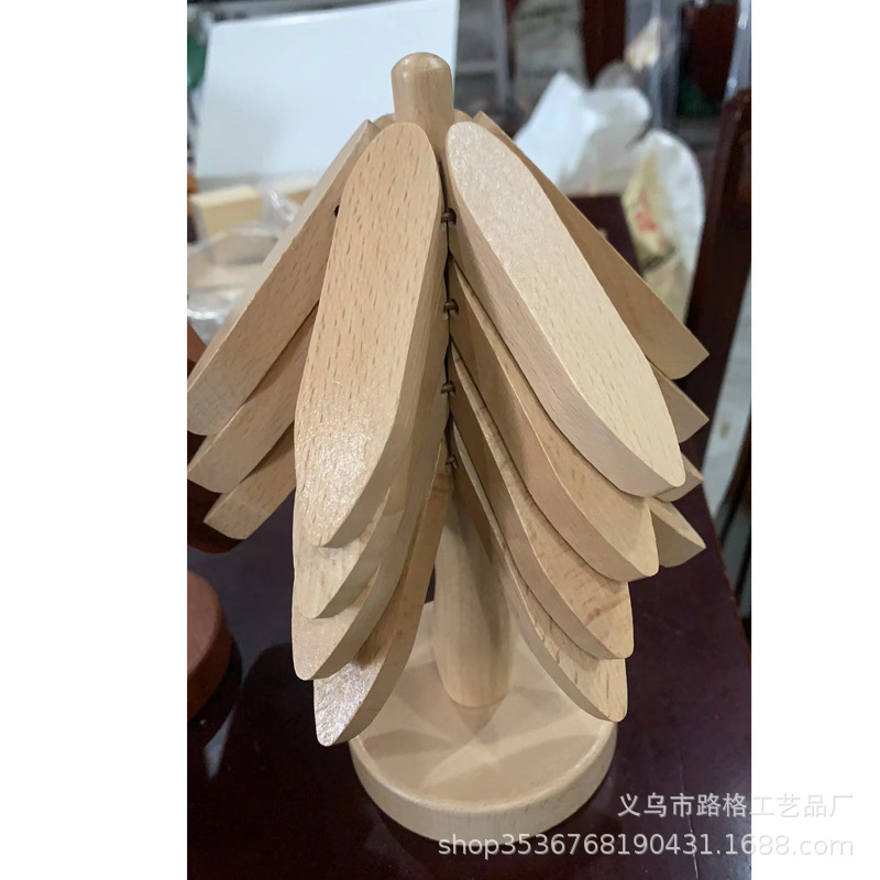 Una almohadilla de taza de árbol, almohadilla de aislamiento térmico de escritorio de la sala de estar, almohadilla de taza de té de madera, cafetera, adornos artesanales