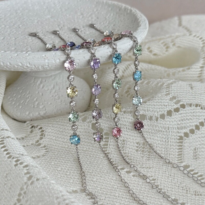 Huazi Dopamine Colorful Bracelet with Unique Style and High Aesthetic Value for Women, Platinum-Plated Jewelry Bracelet Wholesale