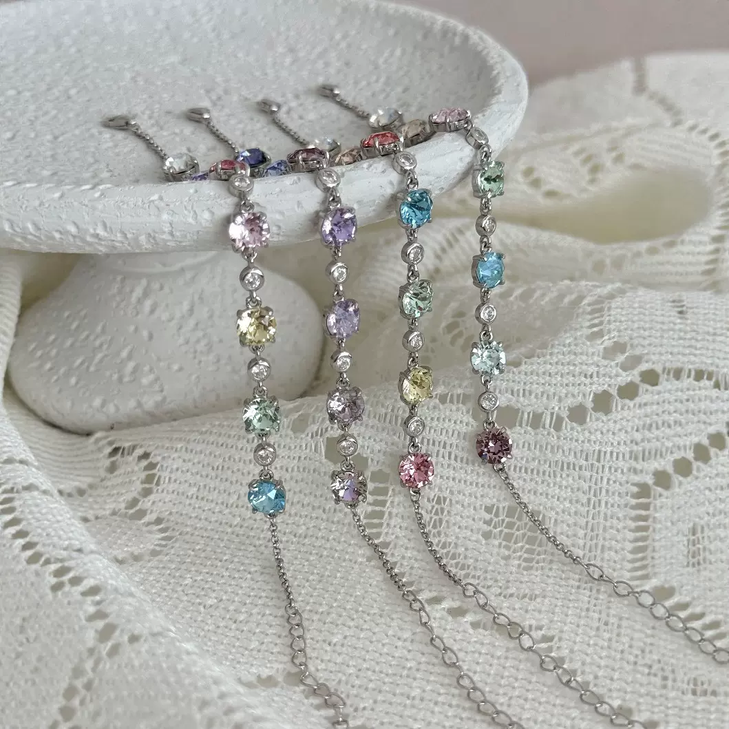 华子空托多巴胺彩色手链精致轻奢气质独特高颜值女镀白金饰品首饰