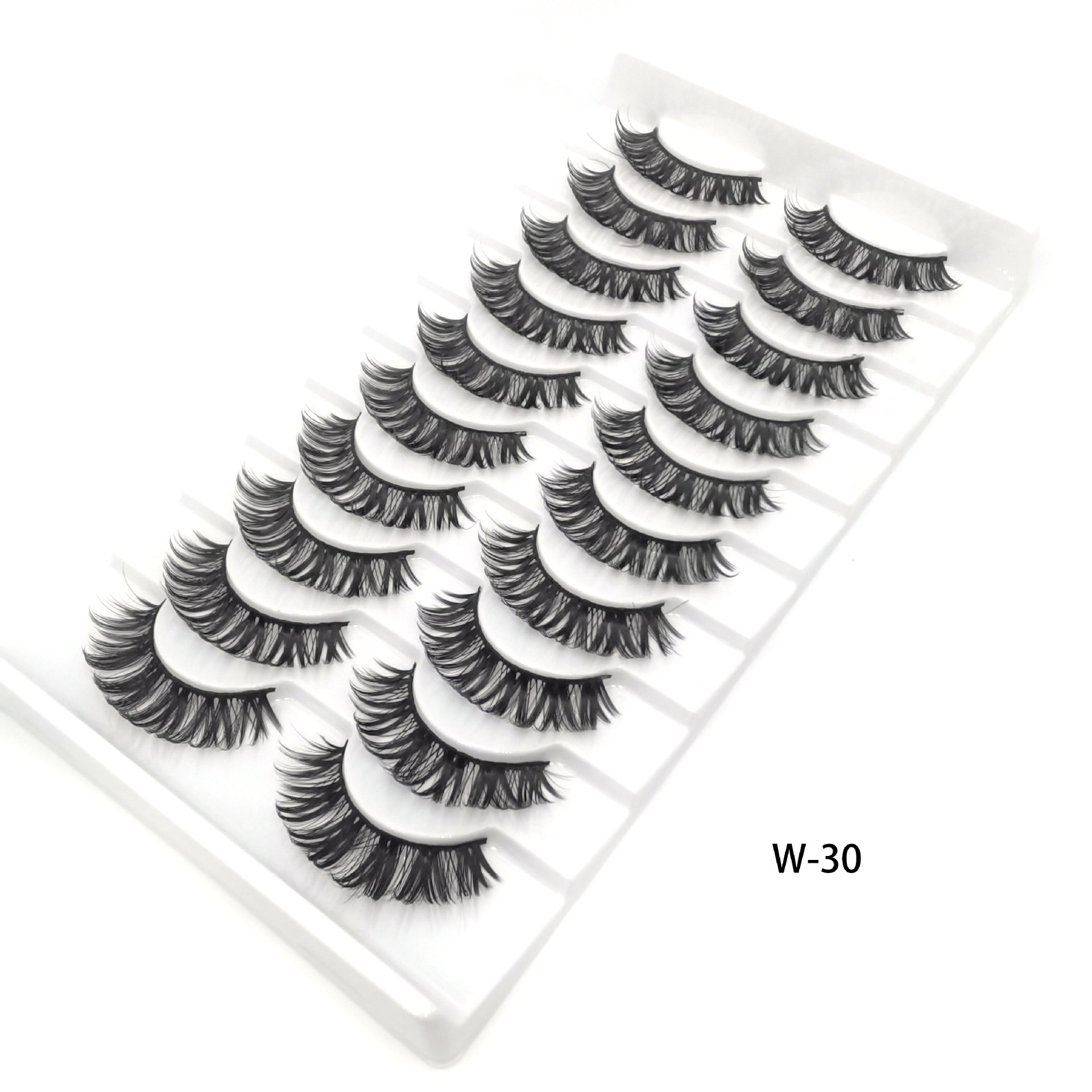 Nuevo ruso pestañas falsas DD curvadas gruesas pestañas europeas y americanas diez pares de pestañas naturales del encanto de la fibra química