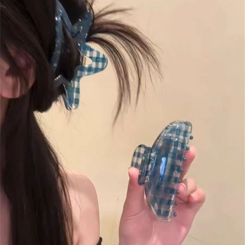 Cross-Border Amazon Ins Transparent Plaid Shark Clip High-End Star Hairpin Hair Claw for Back-Of-Head Updo Hair Accessory Cross-Border Amazon Ins Transparent Plaid Shark Clip High-End Star Hairpin Hair Claw for Back-Of-Head Updo Hair Accessory