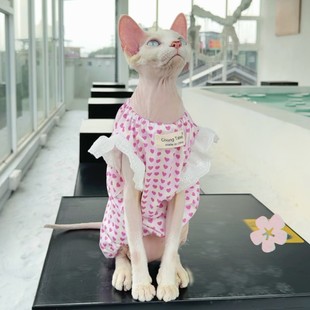 Love Bubble Sleeve Summer Anti-hair Small Skirt Sphinx Hair-free Cat German Same Style New Cat Clothes
