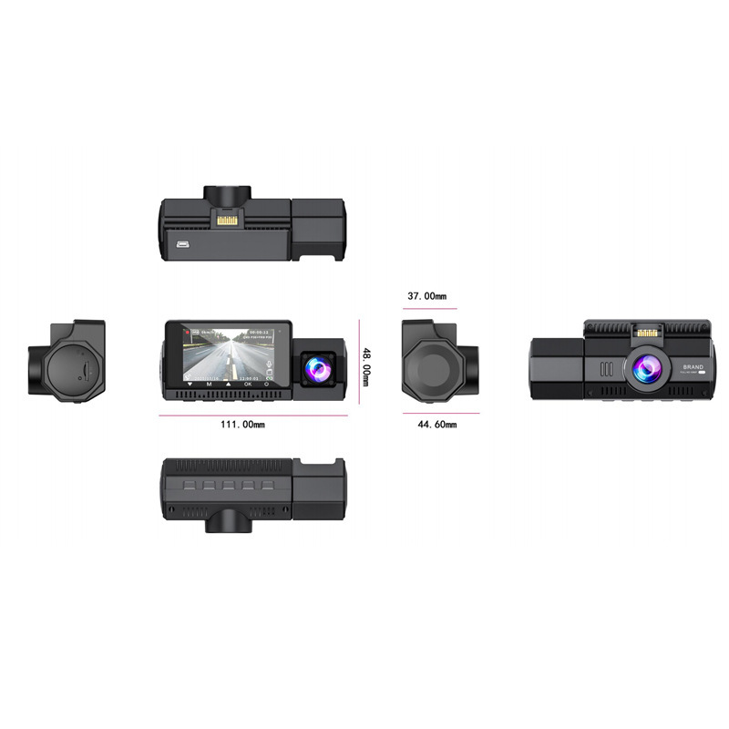 Car Dvr Three-Way Recording Wifi Mobile Phone Connection Dashcam 4K High-Definition Night Vision Driving Recorder Three-Way Recording