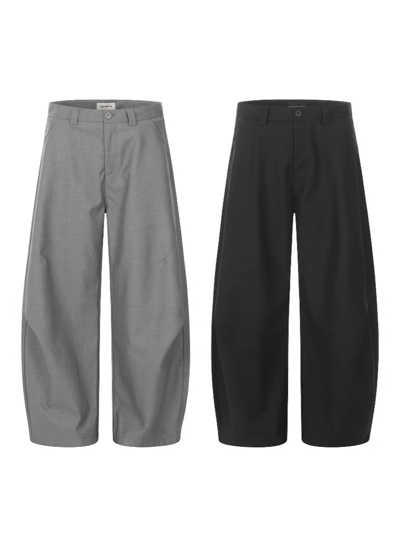 Pantalones de traje de color sólido retro americano transfronterizo europeo y americano Harajuku plisado perfil drapeado pantalones anchos pantalones casuales sueltos de moda