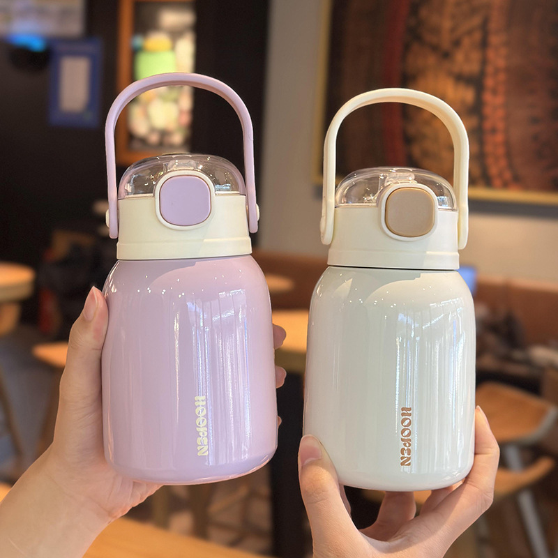 Taza de aislamiento de calor para niños, taza de paja para mujeres, taza de agua para niños portátil a prueba de caídas, taza de agua para estudiantes