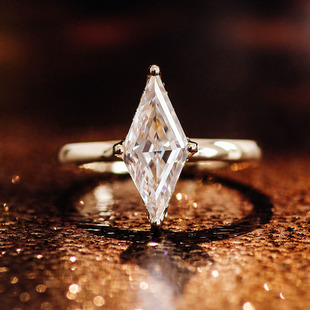 French Retro 10k Gold Mosan Ring Diamond Moissanite with GRA Certificate Women's Simple Design Ring