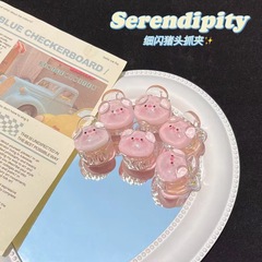 透明豬頭小抓夾可愛少女甜美學生百搭卡通頭飾高馬尾神器劉海髮夾