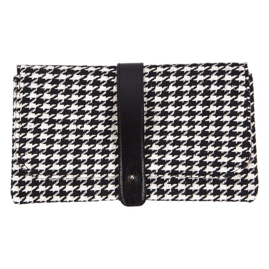Bolso de alto grado del todo-fósforo de las mujeres del embrague de aspecto alto bolso multifuncional del almacenamiento del houndstooth bolso de la identificación del monedero de la moneda