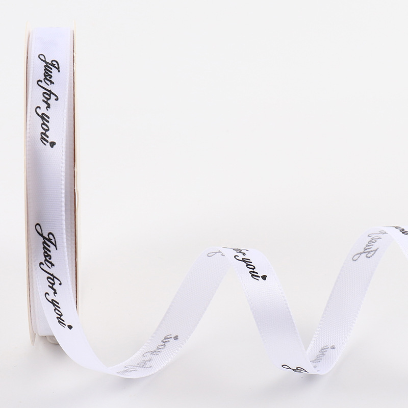 2,5 cm flor floral caja de regalo cinta de poliéster pastel DIY arco cinta sólo para usted letra inglesa cinta