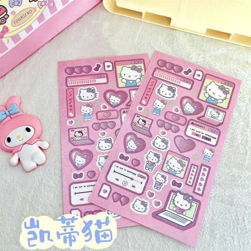サンリオ レーザーグッカク ルミネレット ステッカー グッパステッカー 可愛い手帳デコレーション 大きめクリエイティブステッカー|undefined