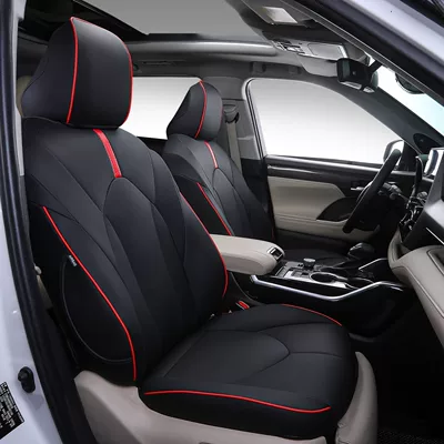 Modelə uyğun (Original) oturacaq örtükləri for Toyota Highlander 20-24 - black-red-highlander-2020-2024-six-seats