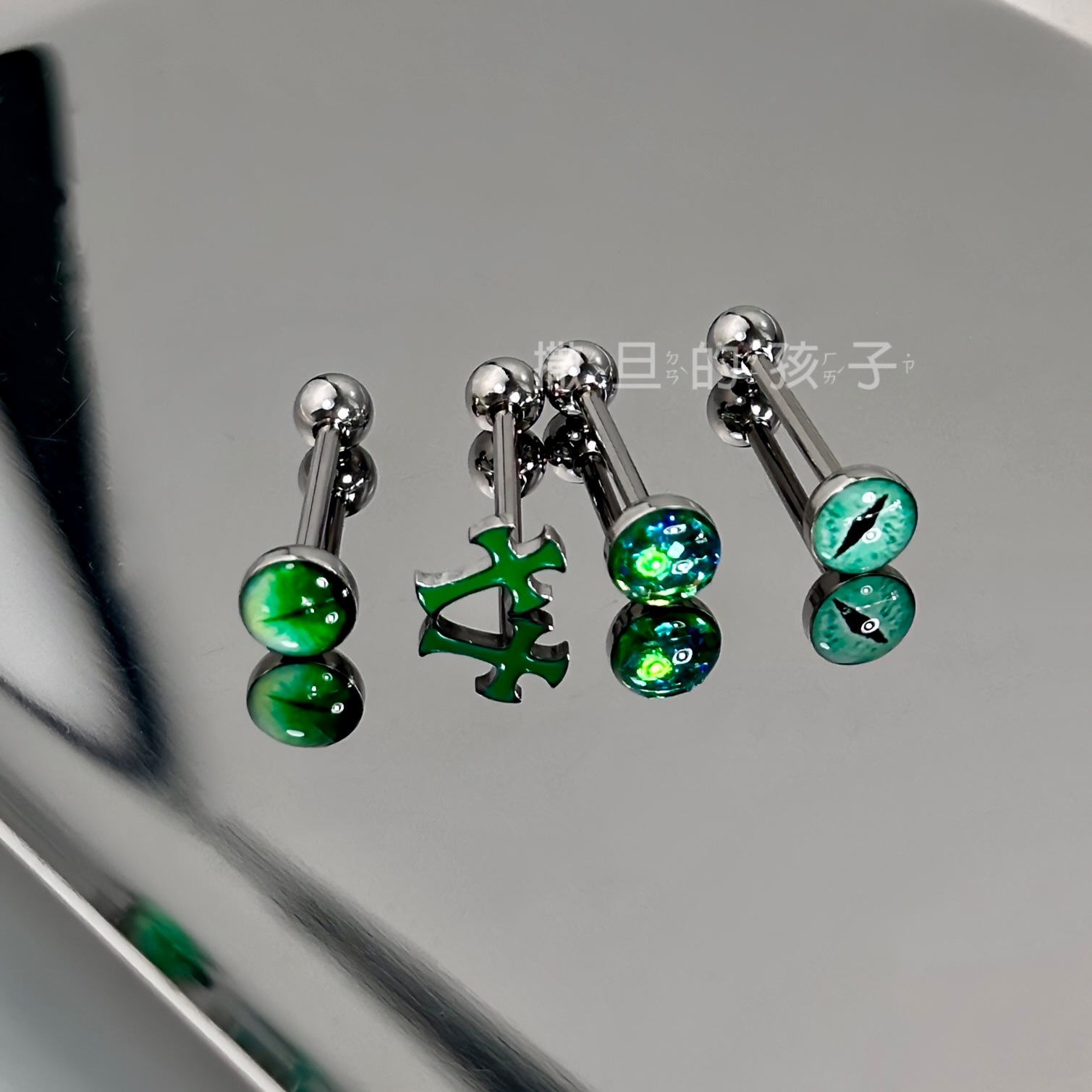 Labret stud lip piercing jewelry styling detail