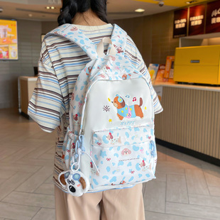 New High-Looking Japanese Cute Puppy Backpack Cartoon Cat Student Large-Capacity School Bag Soft Girl Double Backpack