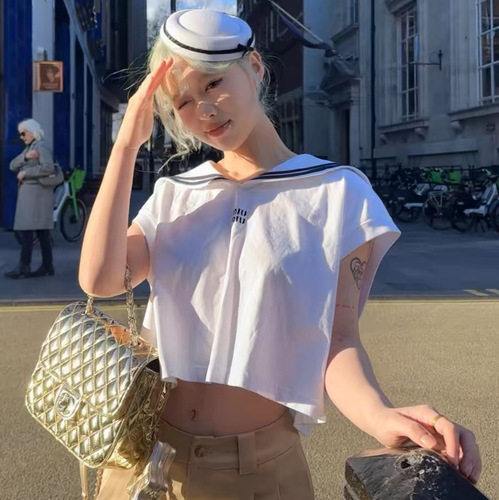 白色蝴蝶结水手帽子女夏天英伦可爱甜美海军帽小礼帽jk护士帽头饰