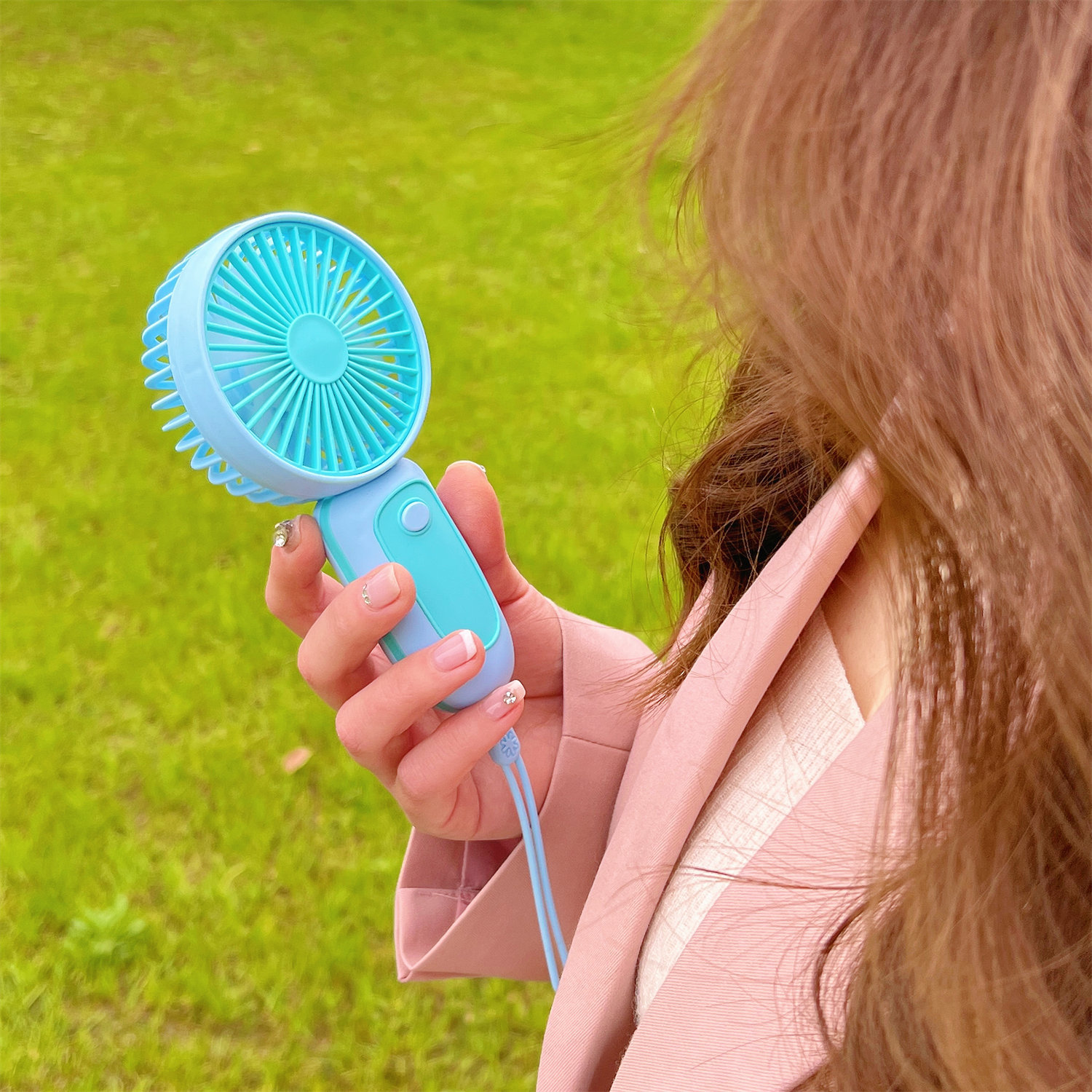 Solid Color Pattern Cute Solid Color Plastic Fan