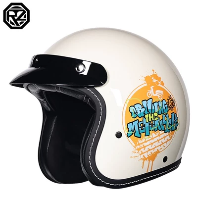 for Men and Women, 3C Certified 3/4, Motosiklet kaskı (dəbilqə) - ivory-white-holiday-style-special-price-m