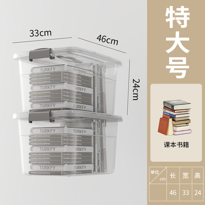 透明收纳箱带盖装衣服储物箱子家用零食盒玩具杂物车载后备整万百|undefined