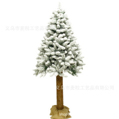 【麦粒工場】工場直販 植毛木製ポールツリー PVCクリスマスツリー バインディングツリー 本物の木の幹 クリスマスデコレーション