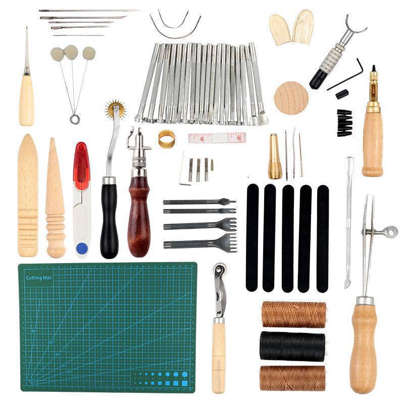 皮革裁縫DIY工具セット皮革手作り工具新米皮彫刻皮|undefined