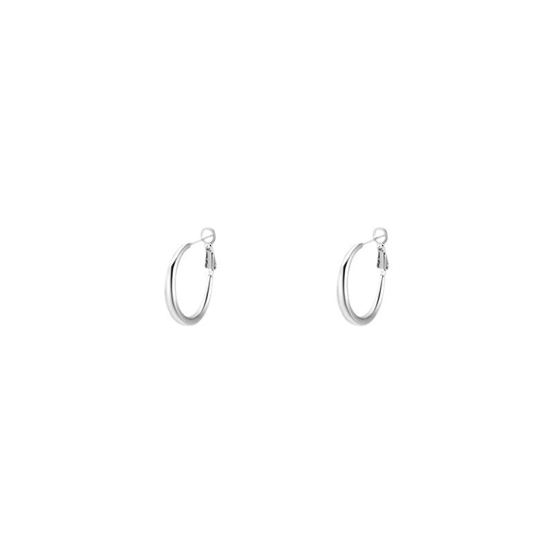Silver Hoop Earrings, Women's Small Design, Polished Minimalist Style, 3–5 cm