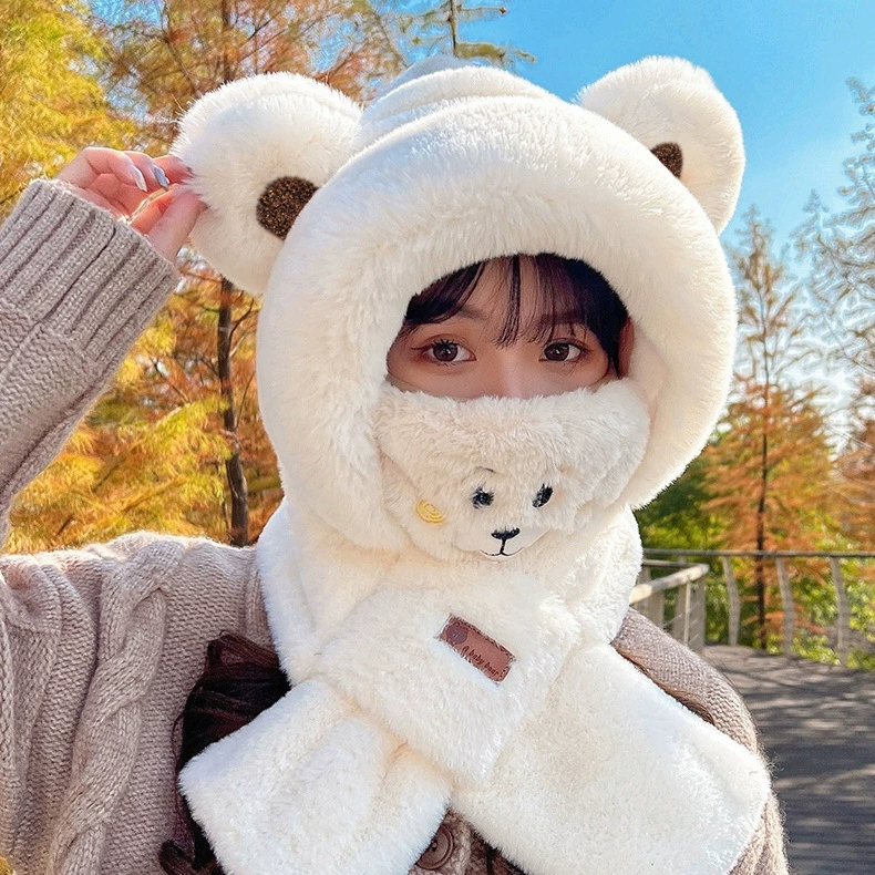 Толстый и милый медведь маска шляпа шарф