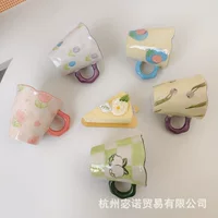 INS high face value, cute flower flower hand pinch ceramic cup Mark cup niche design feeling milk coffee cup water cup