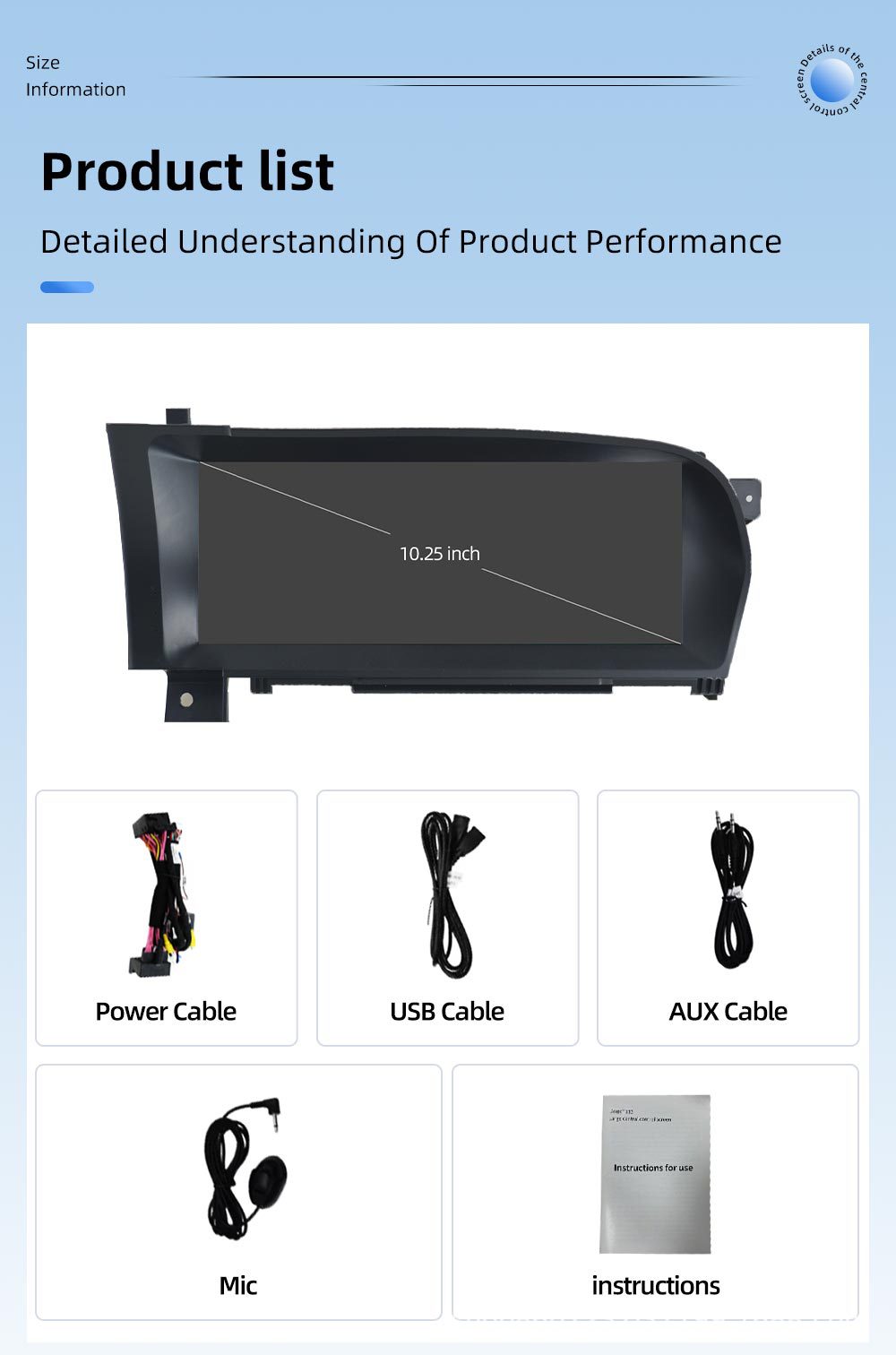 Suitable for Mercedes-Benz S-Class W221 W222 10.25inch car navigation central control all-in-one player carplay