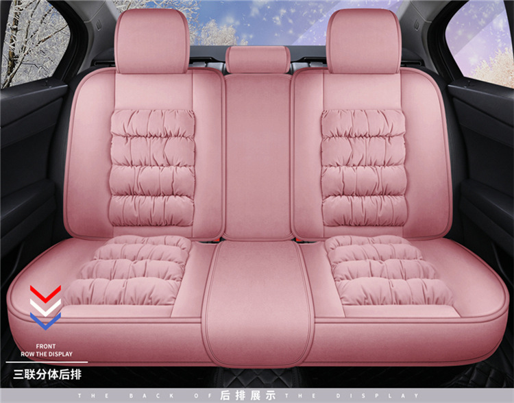 Car Cushion Winter Short Plush Cartoon Cute Women's All-inclusive Seat Cushion Goddess Winter Seat Cover Internet Celebrity Wool Cushion