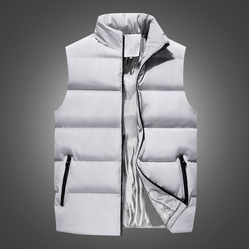 Invierno sin mangas de algodón acolchado abrigo chaqueta de los hombres jóvenes casual de algodón acolchado Chaleco de los hombres