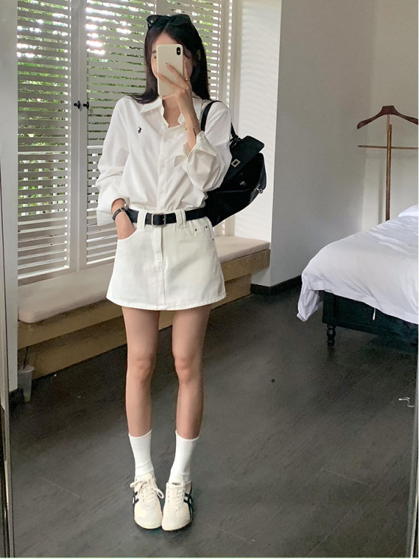 豆仁家 减龄长袖衬衫女2025春秋新款小衫慵懒风小众宽松休闲上衣|undefined