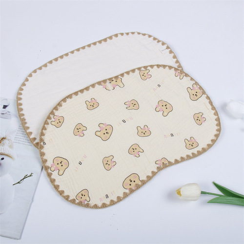 Newborn baby ten-layer cotton gauze flat pillow newborn baby pillow towel baby cloud pillow sweat-absorbent pillow baby gauze flat pillow