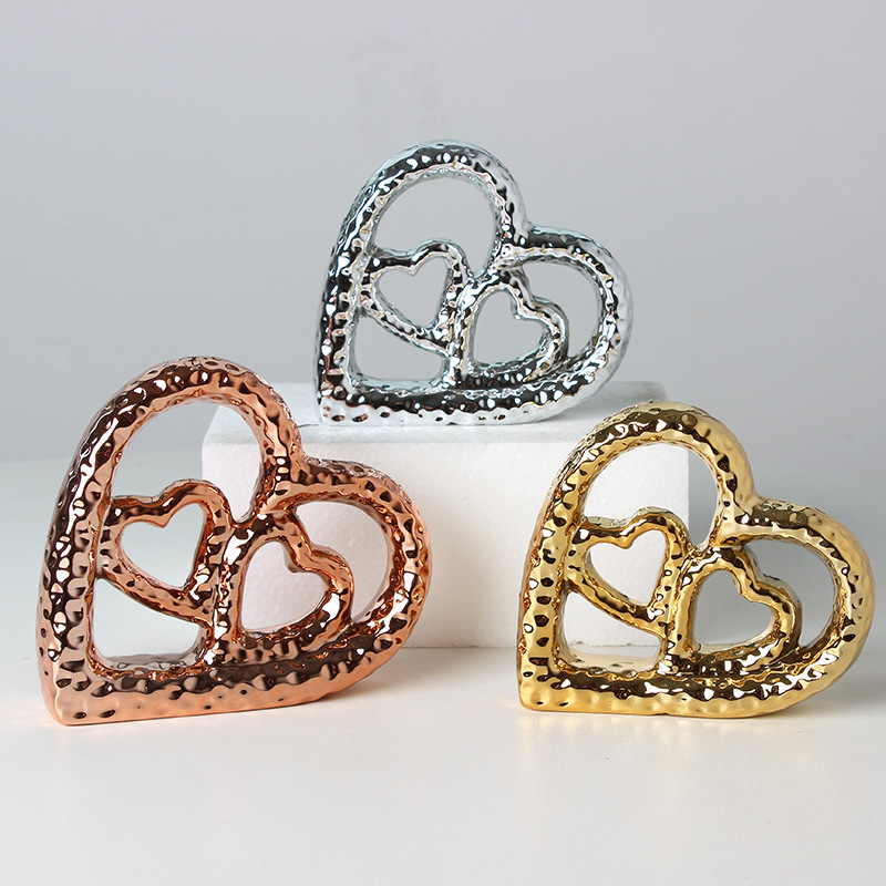 Cross -border Modern Simple Valentine's Day Golden Rose Hollow Love…