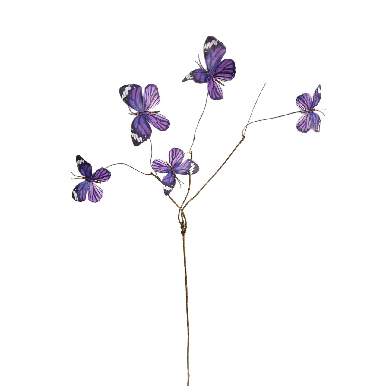 Una rama de cinco cabezas de ocho ramas secas mariposas de boda decoración de flor falsa de alta calidad arco de guía de boda simulación de flores