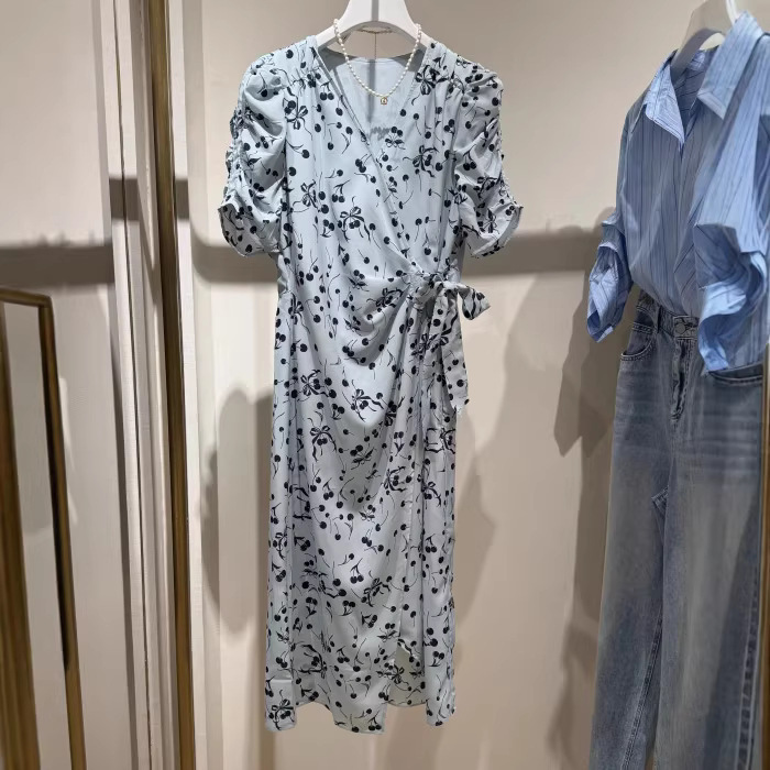 Y*L Women's Clothing 2026 Summer French Style Gentle V-Neck Floral Dress with Waist Tie Long Dress 1H4391001 Y*L Women's Clothing 2026 Summer French Style Gentle V-Neck Floral Dress with Waist Tie Long Dress 1H4391001