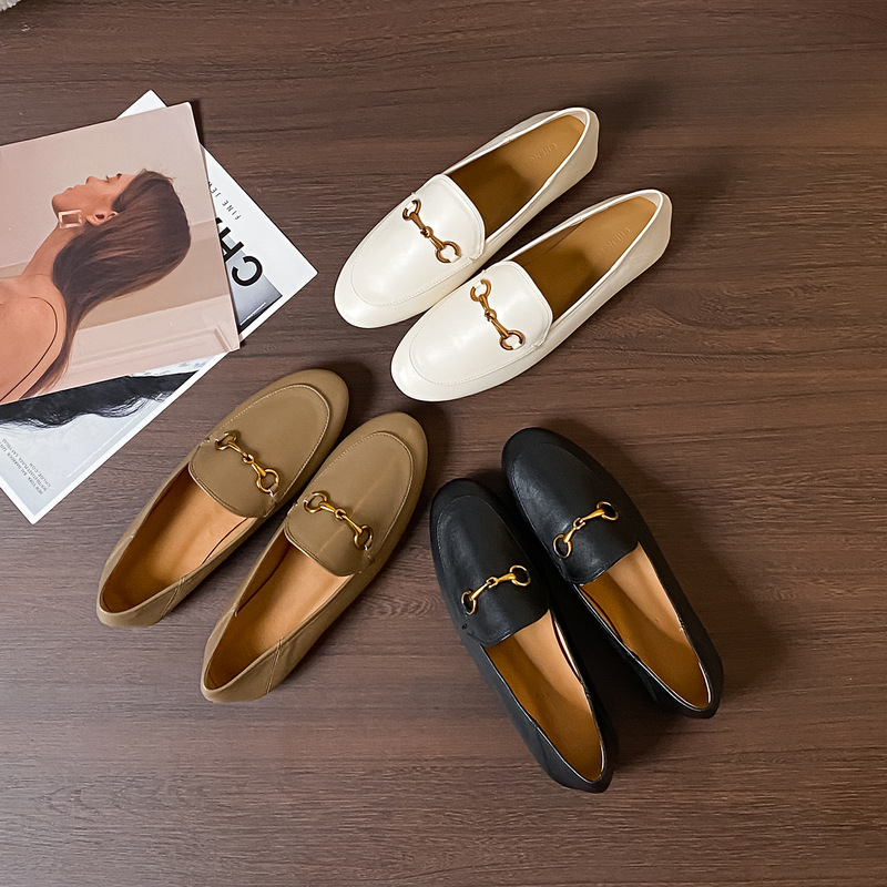 Horsebit Loafers, Genuine Flat Shoes, Super High Heels, Versatile Retro High Heels, Small Leather Shoes, Low Heels, Genuine Flat Soles Horsebit Loafers, Genuine Flat Shoes, Super High Heels, Versatile Retro High Heels, Small Leather Shoes, Low Heels, Genuine Flat Soles