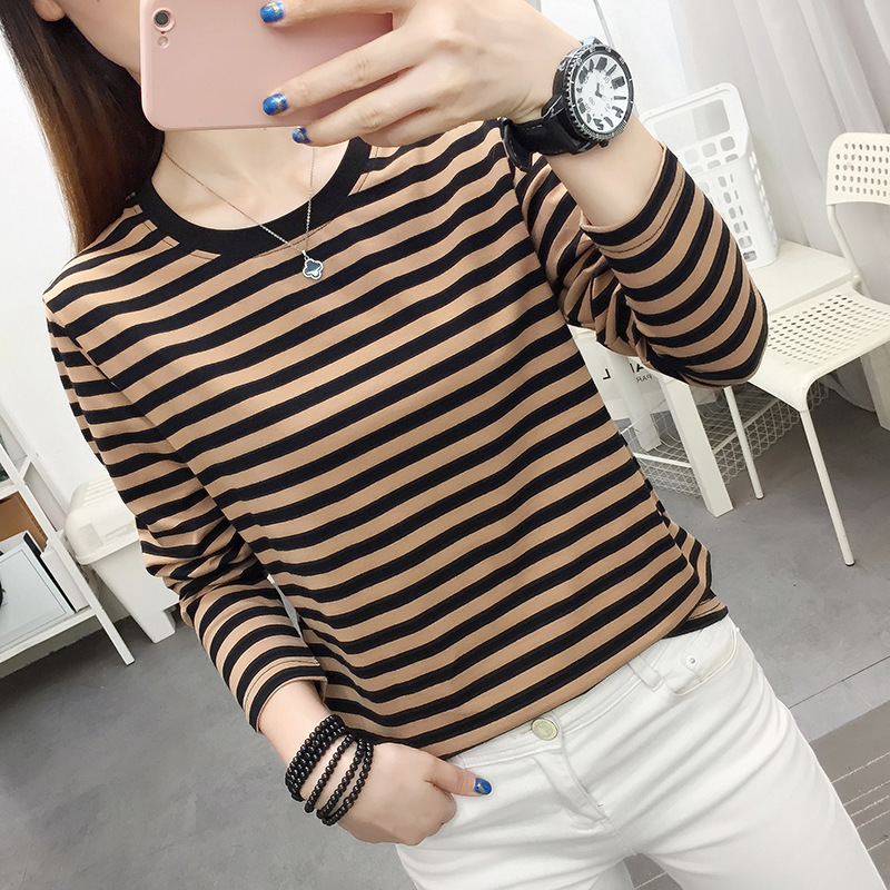 Autumn Clothes Long-sleeved Pure Cotton T-shirt Women's Spring Clothes Base Shirt Loose Fashionable Women's Mother's Small Shirt Inner Top