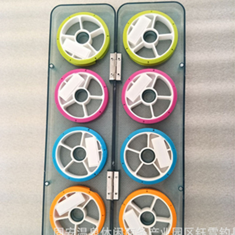 塑料鱼线盒 硅胶轴主线盒 8轴6轴双层大线轴盒 绕线圈 渔具用品