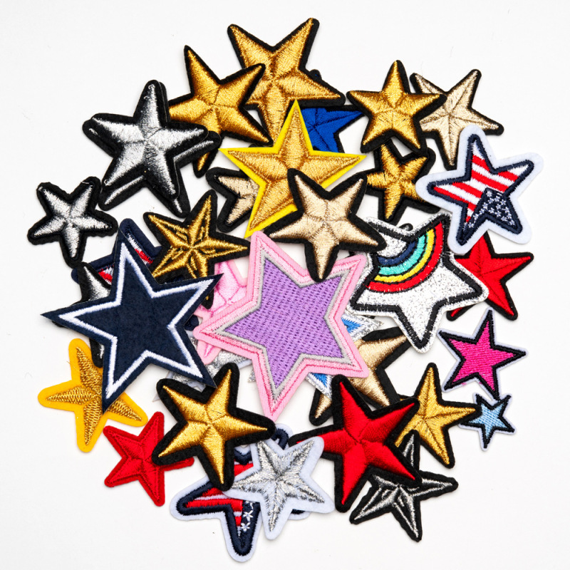小型ミニ五芒星金銀糸コンピュータ刺繍スタンプ刺繍布ステッカー衣類アクセサリー衣類パッチステッカー|undefined