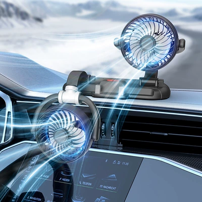 Digər kiçik elektrik cihazlar Fan, 360-Degree Rotating Small Fan - double-head-usb-car-phone-mount-fan-1931