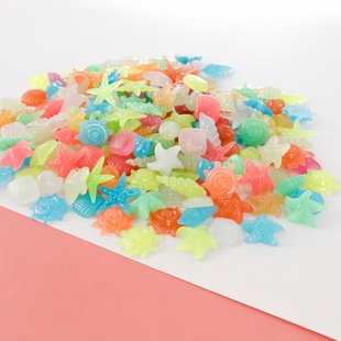 2-3cm Luminous Shell Conch Starfish Colorfulful Plastic Artificial Aquarium Fish Tank Fluorescent Landscaping Ocean Luminous Stone