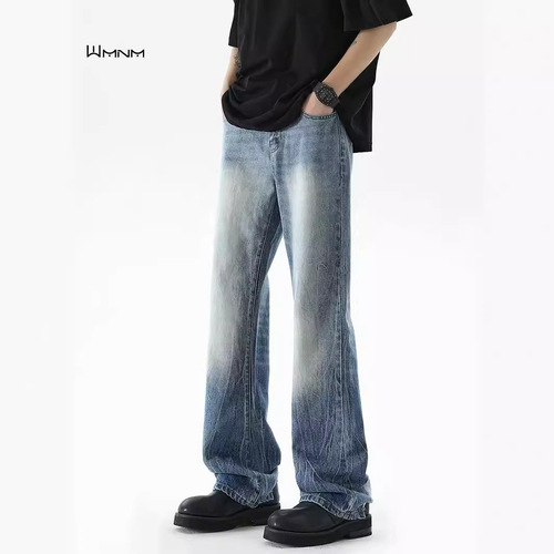 Trendy Men's Casual Distressed Comfortable Versatile Straight Leg American Style Long Pants for Spring and Autumn Seasons