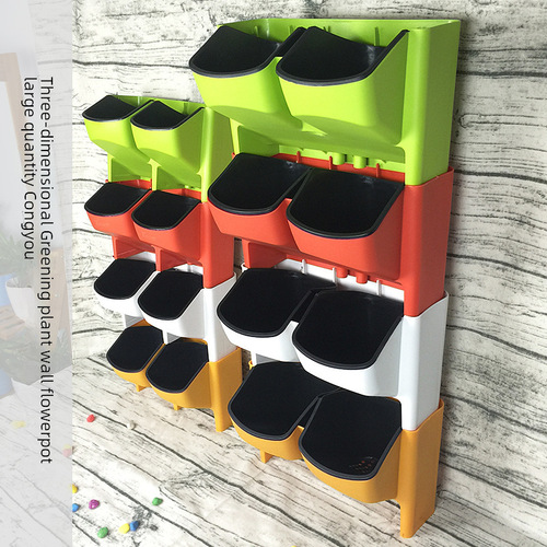 Vertical Greening Plastic Planter for Plant Wall, Balcony Strawberry Vegetable Planter, Wall-Hanging Creative Combination Planter, Wholesale