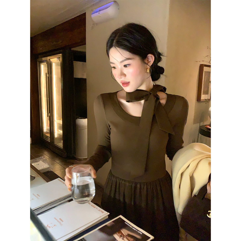 火火火小香风外套奶霜桃桃韩系大圆领温柔四色打底甜美收腰连衣裙|undefined