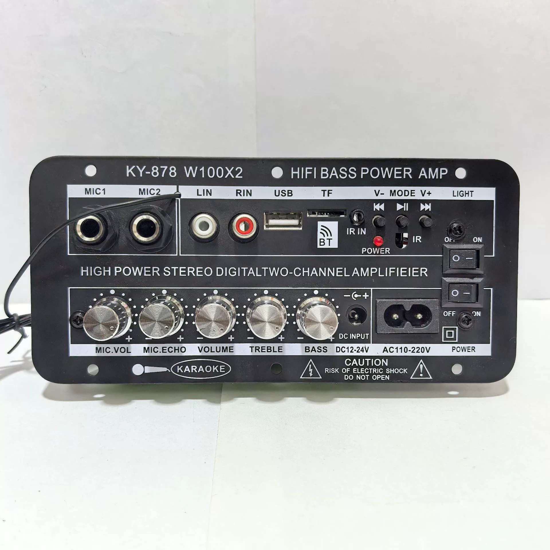 Двухканальная цифровая плата усилителя Bluetooth для трансграничной торговли, автомобильный усилитель «три в одном» с реверберацией и микрофонным входом, модель 610inch