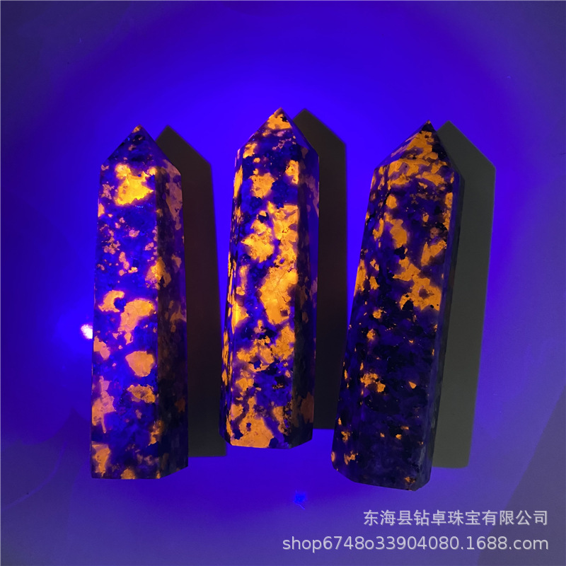批发天然火焰石水晶柱火灵石原石打磨单尖六棱水晶柱家居办公摆件-阿里巴巴