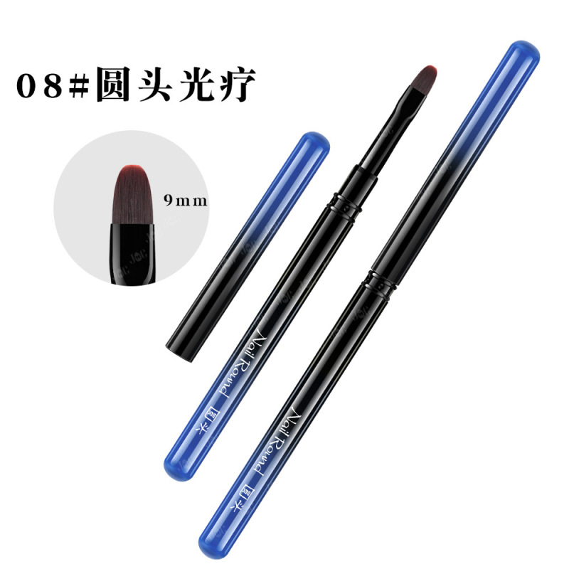 跨境新款金属美甲笔刷套装全套拉线彩绘笔扫扫渐变笔大方圆光疗笔|undefined